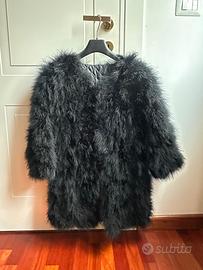 Pelliccia struzzo nera