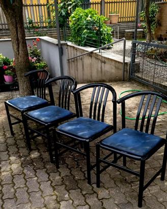 Set 4 Sedie Poltroncine Anni '80 Vintage