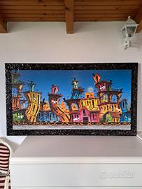 Quadro Naif fantasy city - Play Colour 