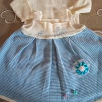 vestitino e maglietta neonata 1/3 mesi i. lana