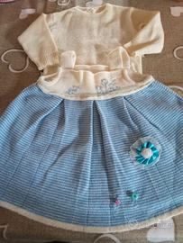 vestitino e maglietta neonata 1/3 mesi i. lana