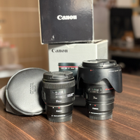Obiettivi 24 e 35 mm canon + adattatori