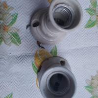 2 PORTALAMPADE CON BASE IN PORCELLANA ANNI 40/50 U