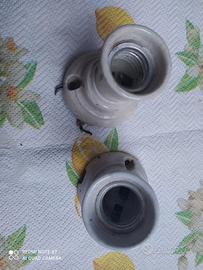 2 PORTALAMPADE CON BASE IN PORCELLANA ANNI 40/50 U