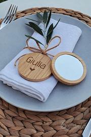 Segnaposto specchietto da borsa 