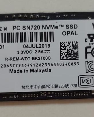 SSD 256gb Western Digital SN720 NVMe 2280