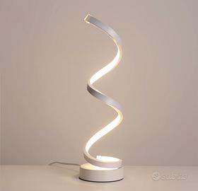 lampada da comodino/tavolo design spirale moderno