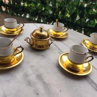 Servizio Antiquariato Tazzine Caffè Dorato