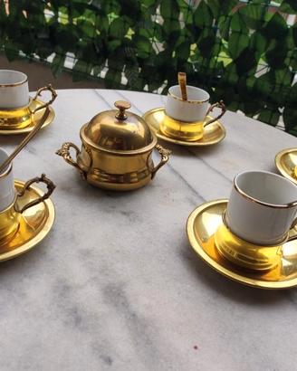 Servizio Antiquariato Tazzine Caffè Dorato