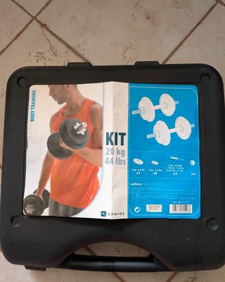 Kit manubri palestra 20kg decathlon 
