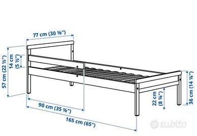 Lettino per bambini + materasso e copri materasso