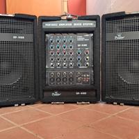 Sistema amplificazione portatile e mixer