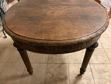 Antico tavolo ovale allungabile '800 in massello