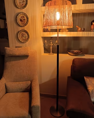 Piantana Boho Chic Paralume Juta Naturale 150cm