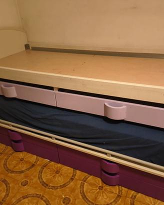letto bambini doppio con cassetti