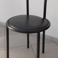 3 sedie in metallo con sedile ecopelle 