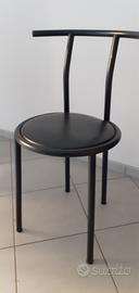 3 sedie in metallo con sedile ecopelle 
