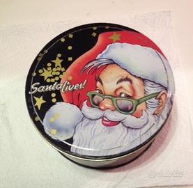 Scatola latta Babbo Natale vintage