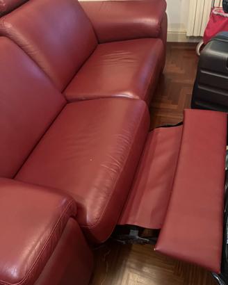 Divano Nuovo in pelle bordeaux - Poltronesofà