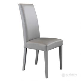 Sedia Imbottita In Ecopelle con Piedi in Legno