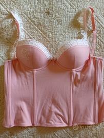 Top bustier corsetto rosa NUOVO 