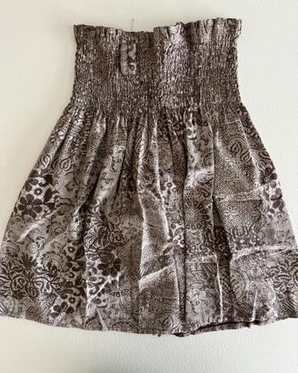 Gonna corta damascata in velluto a coste