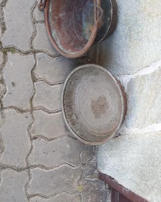 paiolo e pentola in rame