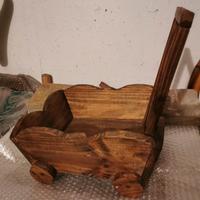 porta vaso/porta oggetti carrello  in legno nuovo