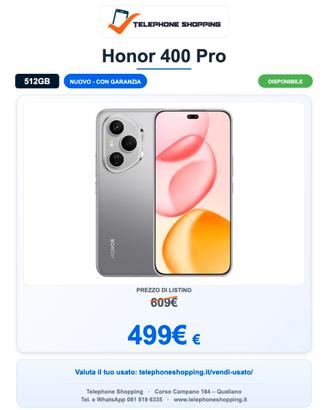 Honor 400 Pro 12/512GB Nuovo