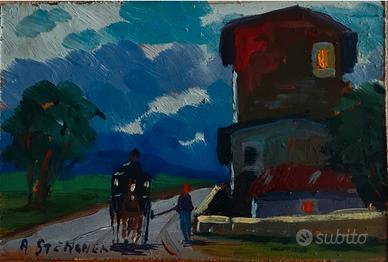  A.Stengher 'Notturno con carrozza pittore