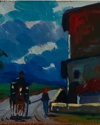  A.Stengher 'Notturno con carrozza pittore