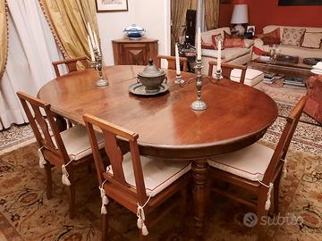 tavolo pranzo allungabile con sei seggiole