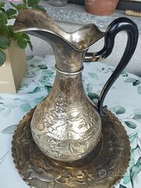 Set Vintage Brocca e Vassoio in Metallo argentato