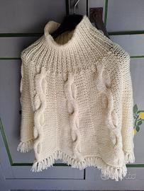 Poncho taglia unica in misto lana 