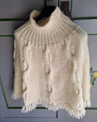 Poncho taglia unica in misto lana 