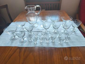 antico, vintage, anni 50, corredo, cristallo, tavo