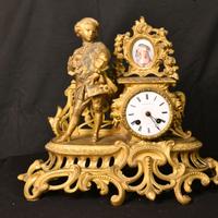 Orologio Antico Bronzo Dorato con Amorino