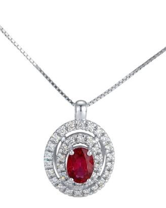 Collana pendente Diamanti Rubini 18kt-750 Donna