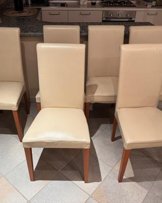 Sedie in pelle beige