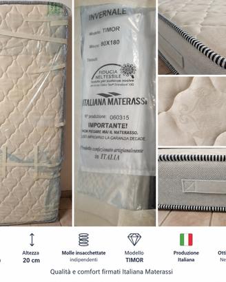 Materasso Italiana Materassi 80x180x20 a molle