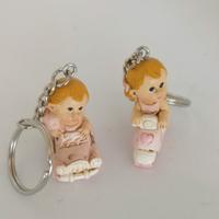 Portachiavi bimba resina ROSA STOCK pz.12
