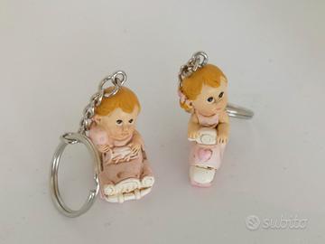 Portachiavi bimba resina ROSA STOCK pz.12
