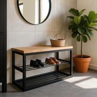 Panca portascarpe in ferro con ripiani 110x45x30 
