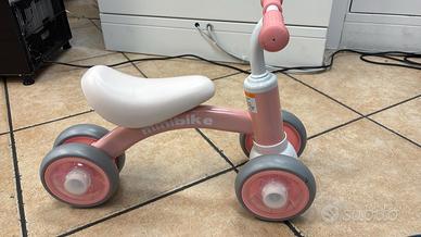 Bici primi passi bimba MiniBike rosa 4 ruote – par