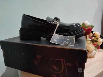 mocassino nero lucido nuovo