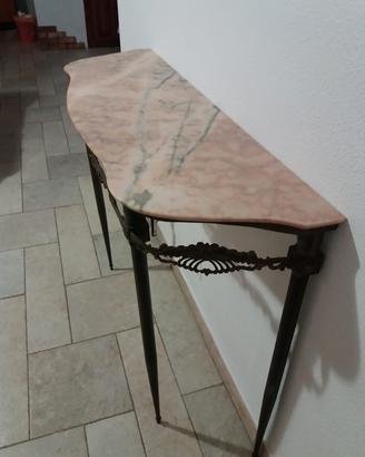 consolle con marmo pareggiato e struttura in otton