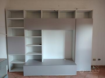 Mobile libreria + cassettiera in legno