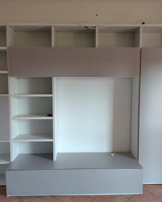 Mobile libreria + cassettiera in legno