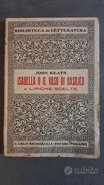 Isabella o il vaso di basilico e liriche -J. Keats