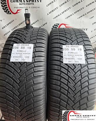2 PNEUMATICI 235/55 R19 PIRELLI 4 STAGIONI 90%